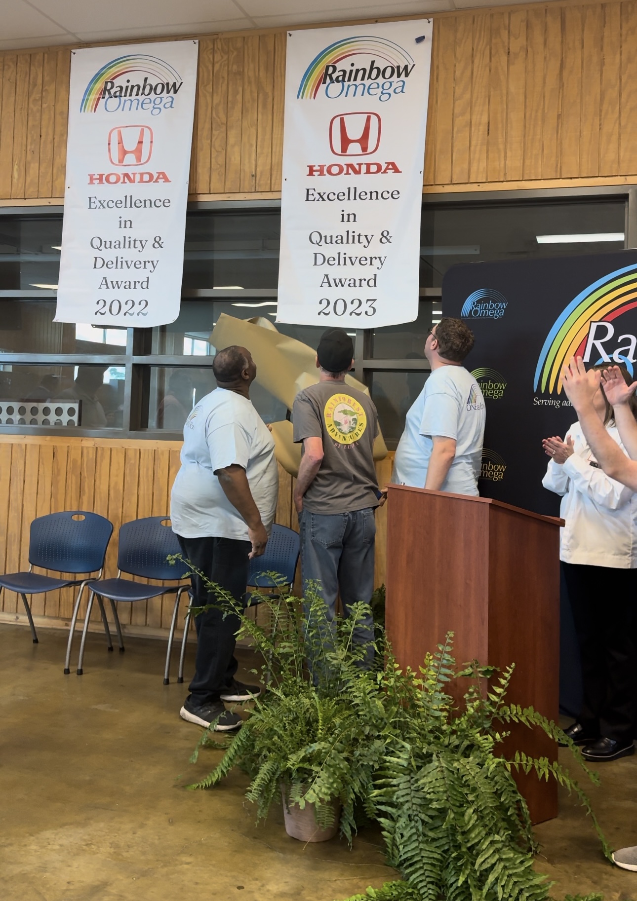 Honda Award Banners Unveiled at Carpenter Work Center